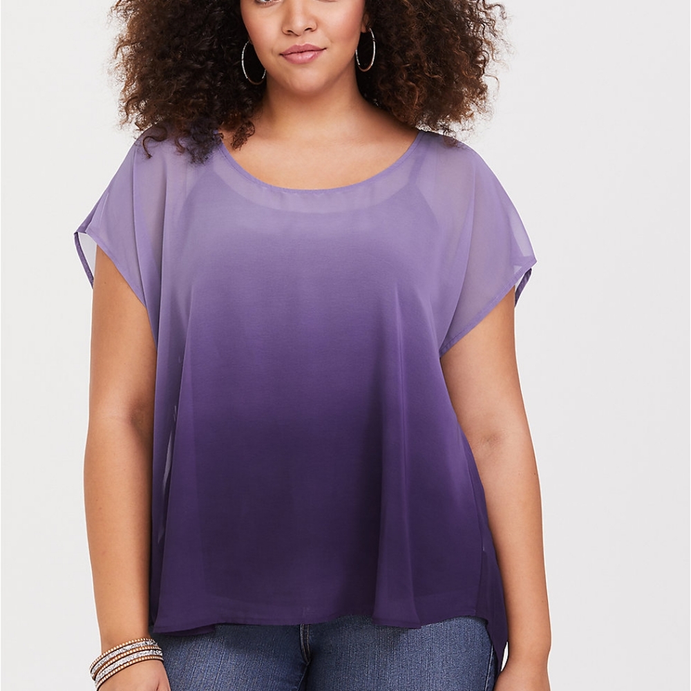 Torrid purple ombre chiffon top 5